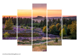 Home 2 Golden Sunset Over Roseberry Topping And The Cleveland Way 5PCS Wall Art