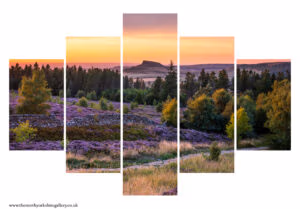 Home 2 Golden Sunset Over Roseberry Topping And The Cleveland Way 5PCS Wall Art
