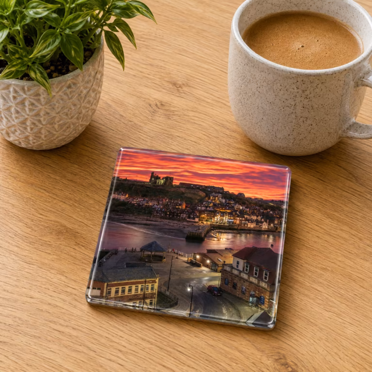 New Years Eve in Whitby Glass Coaster Coffee Table Decor