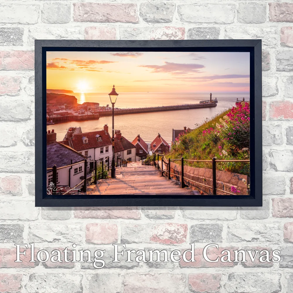 199 Steps Whitby North Yorkshire 3 199 Steps Whitby North Yorkshire - Landscape-Float-Frame-Canvas