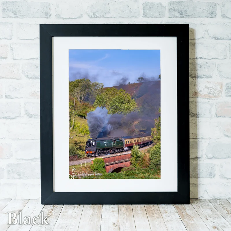 34072 Loco At Darnholm NYMR 3 34072 Loco At Darnholm NYMR - Black-Portrait-Frame