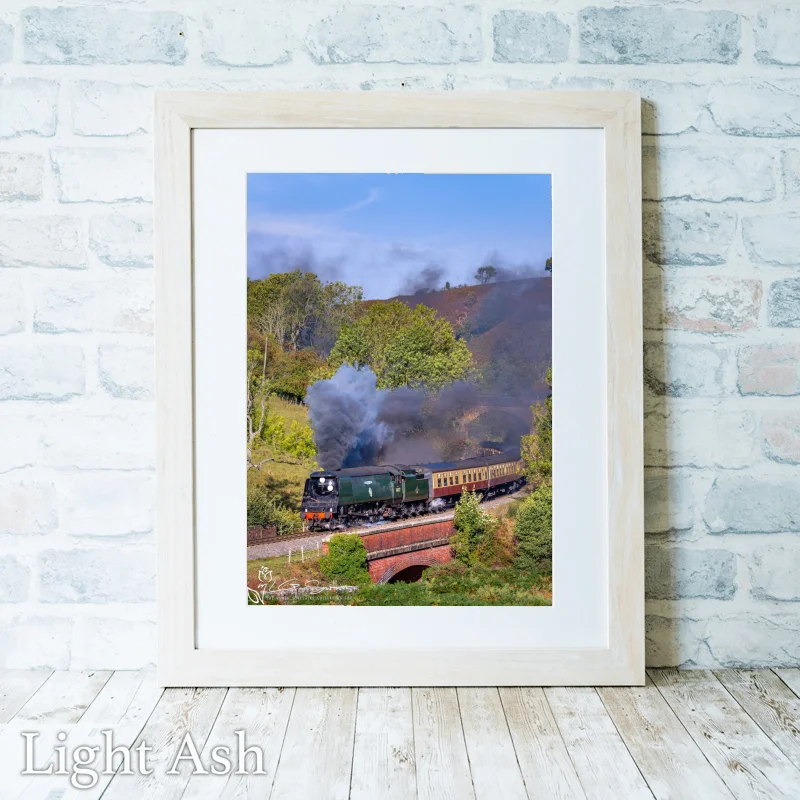 34072 Loco At Darnholm NYMR 2 34072 Loco At Darnholm NYMR - Light-Ash-Portrait-Frame