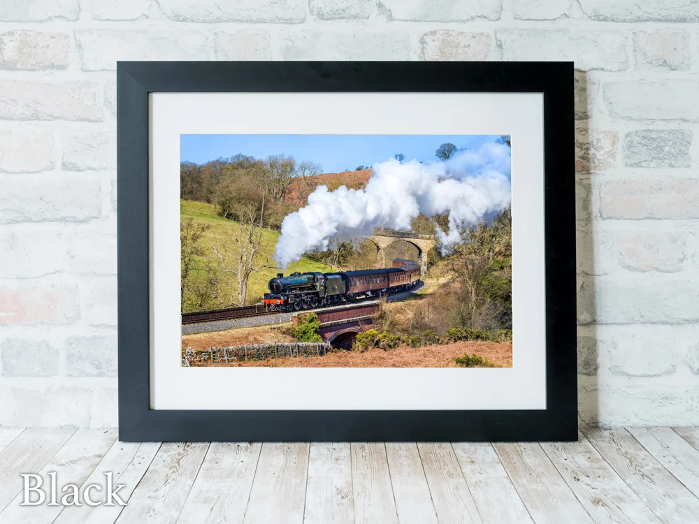 45596 Bahamas at Darnholm On The NYMR 6 45596 Bahamas at Darnholm On The NYMR - Black-Landscape-Frame