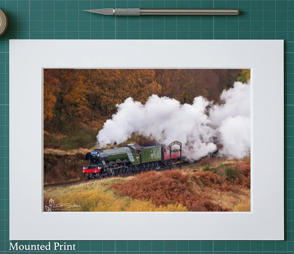 60103 Flying Scotsman At Fen Bog NYMR 2 60103 Flying Scotsman At Fen Bog NYMR - Landscape-Mounted-Print