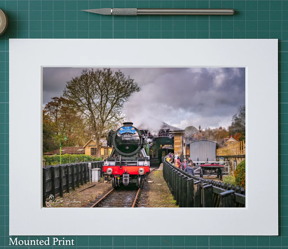 60103 Flying Scotsman At Pickering Station 2 60103 Flying Scotsman At Pickering Station - Landscape-Mounted-Print