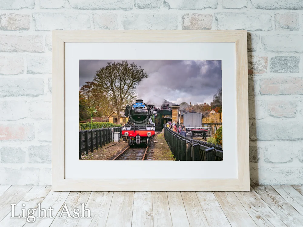 60103 Flying Scotsman At Pickering Station 5 60103 Flying Scotsman At Pickering Station - Light-Ash-Landscape-Frame