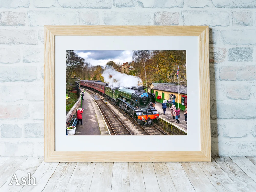 60103 Flying Scotsman Locomotive Arrives At Pickering Station 7 60103 Flying Scotsman Locomotive Arrives At Pickering Station - Ash-Landscape-Frame