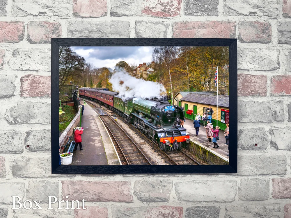 60103 Flying Scotsman Locomotive Arrives At Pickering Station 4 60103 Flying Scotsman Locomotive Arrives At Pickering Station - Landscape-Box-Print