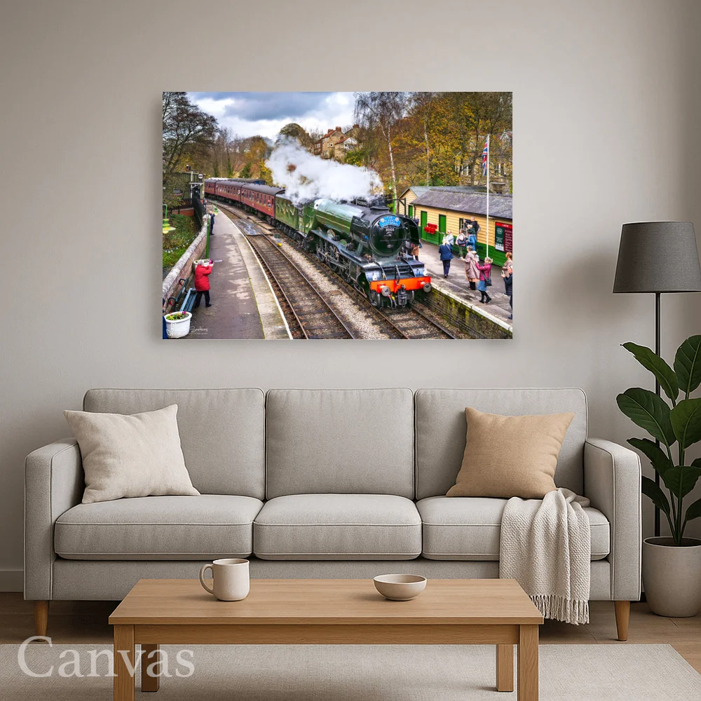 60103 Flying Scotsman Locomotive Arrives At Pickering Station 8 60103 Flying Scotsman Locomotive Arrives At Pickering Station - Wall-art-for-living-room-landscape