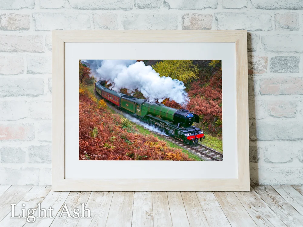 60103 Flying Scotsman Locomotive At Beck Hole 5 60103 Flying Scotsman Locomotive At Beck Hole - Light-Ash-Landscape-Frame