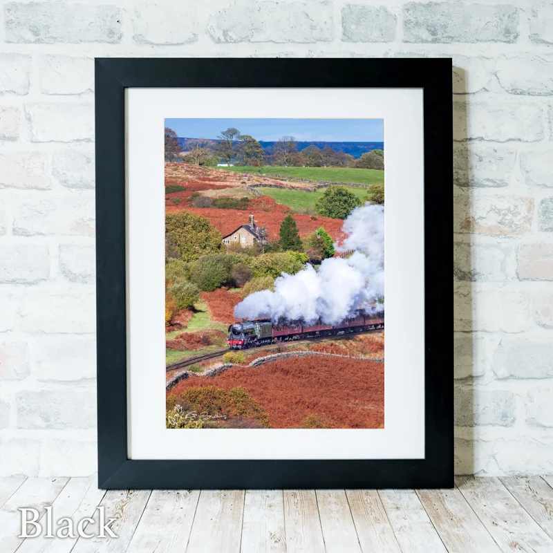 60103 Flying Scotsman On The North Yorkshire Moors Railway 3 60103 Flying Scotsman On The North Yorkshire Moors Railway - Black-Portrait-Frame