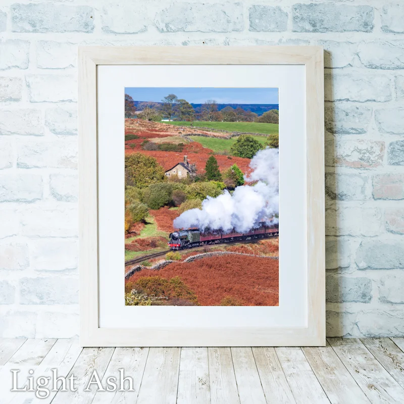 60103 Flying Scotsman On The North Yorkshire Moors Railway 2 60103 Flying Scotsman On The North Yorkshire Moors Railway - Light-Ash-Portrait-Frame