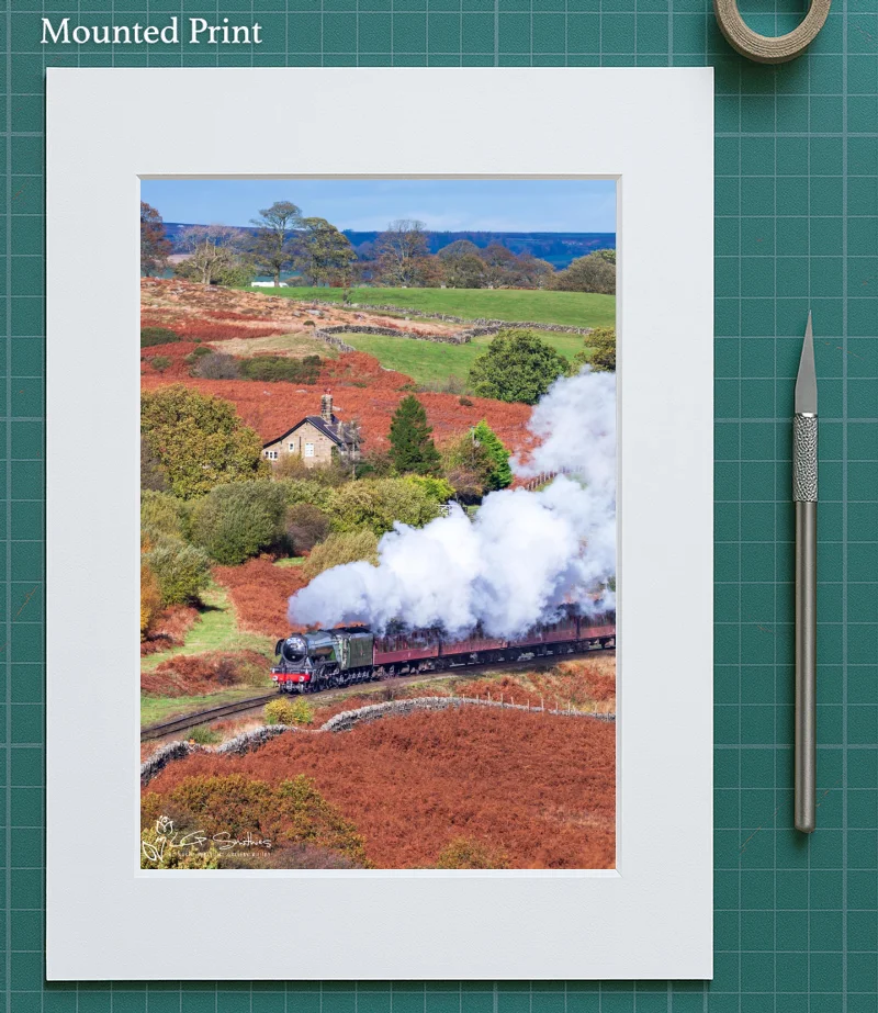 60103 Flying Scotsman On The North Yorkshire Moors Railway 5 60103 Flying Scotsman On The North Yorkshire Moors Railway - Mounted-Print-Portrait