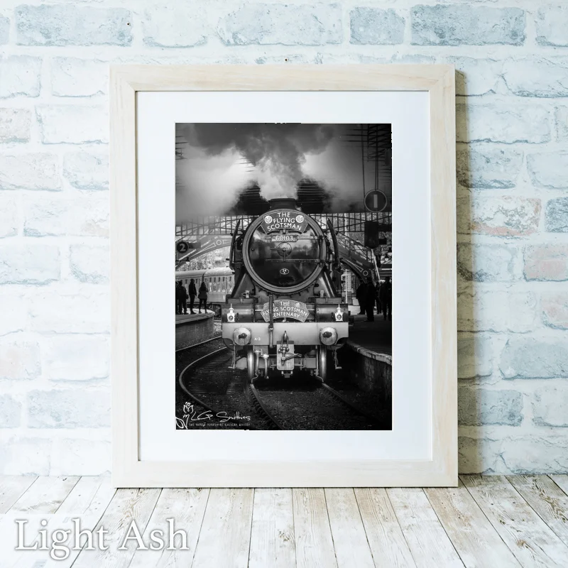 60103 Locomotive Flying Scotsman At Pickering Station 2 60103 Locomotive Flying Scotsman At Pickering Station - Light-Ash-Portrait-Frame