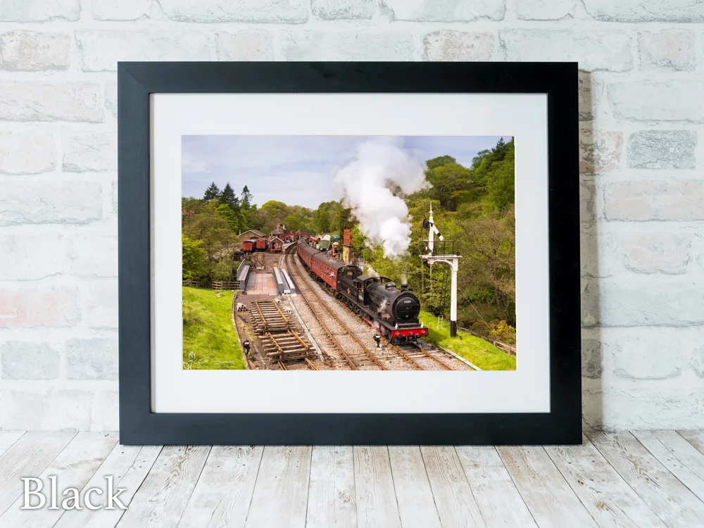 65894 Departing Hogsmeade Station At Goathland 6 65894 Departing Hogsmeade Station At Goathland - Black-Landscape-Frame