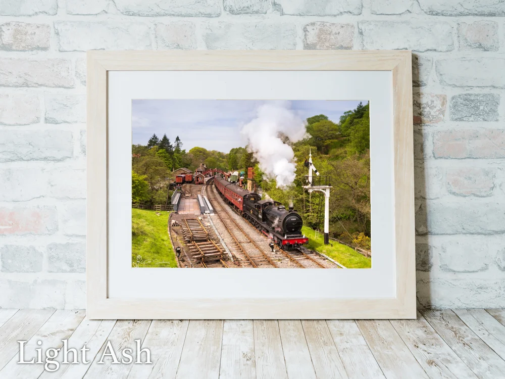 65894 Departing Hogsmeade Station At Goathland 5 65894 Departing Hogsmeade Station At Goathland - Light-Ash-Landscape-Frame