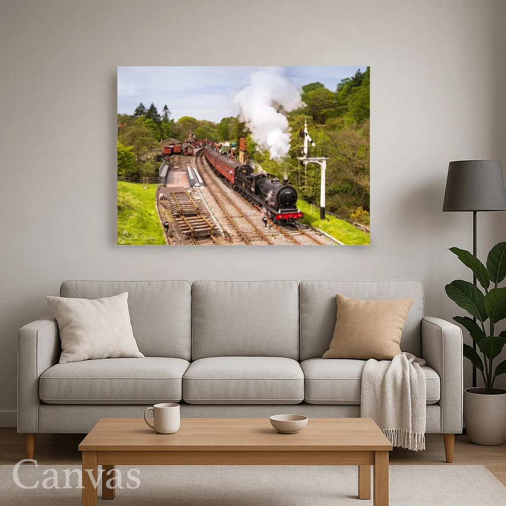 65894 Departing Hogsmeade Station At Goathland 8 65894 Departing Hogsmeade Station At Goathland - Wall-art-for-living-room-landscape