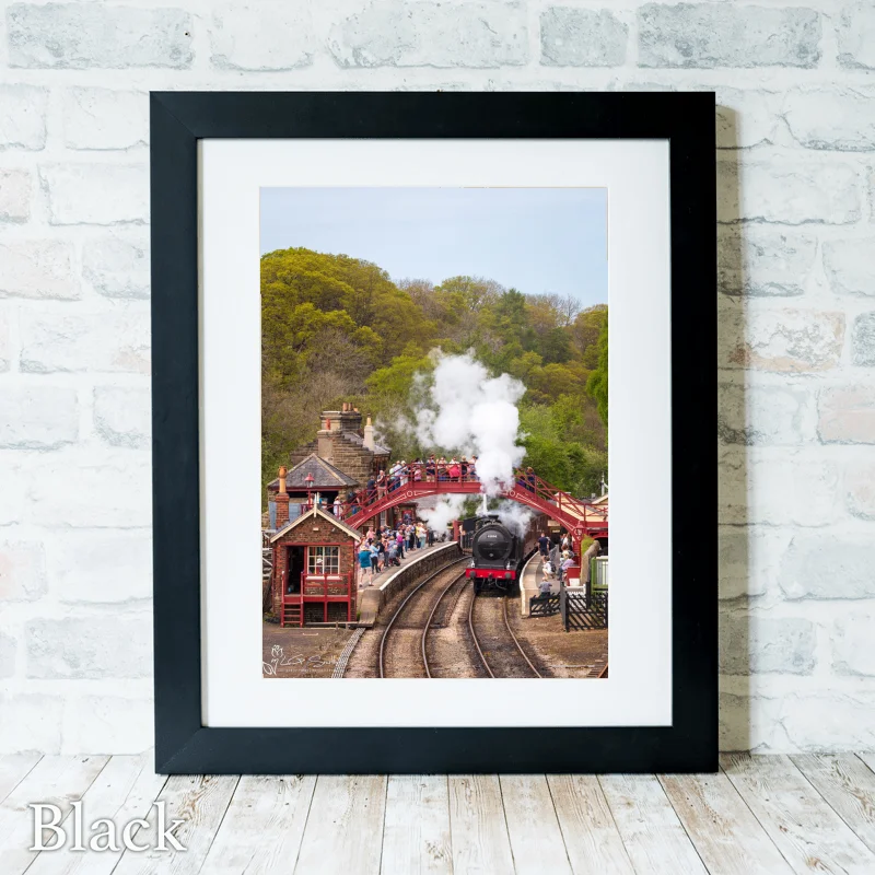 65894 J27 Arrives At Goathland Station 3 65894 J27 Arrives At Goathland Station - Black-Portrait-Frame
