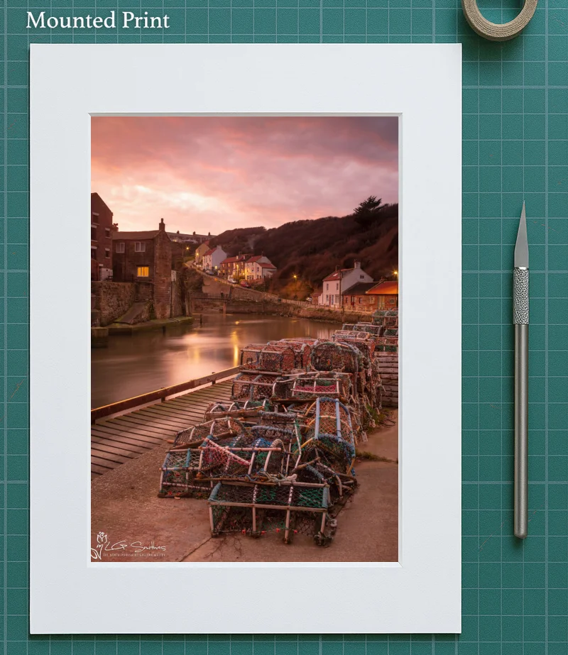 After Sunset At Staithes 5 After Sunset At Staithes - Mounted-Print-Portrait