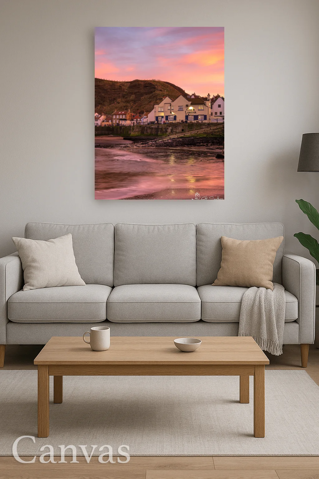 Afternoon Outside The Cod and Lobster Staithes 8 Afternoon Outside The Cod and Lobster Staithes - Wall-art-for-living-room-portrait