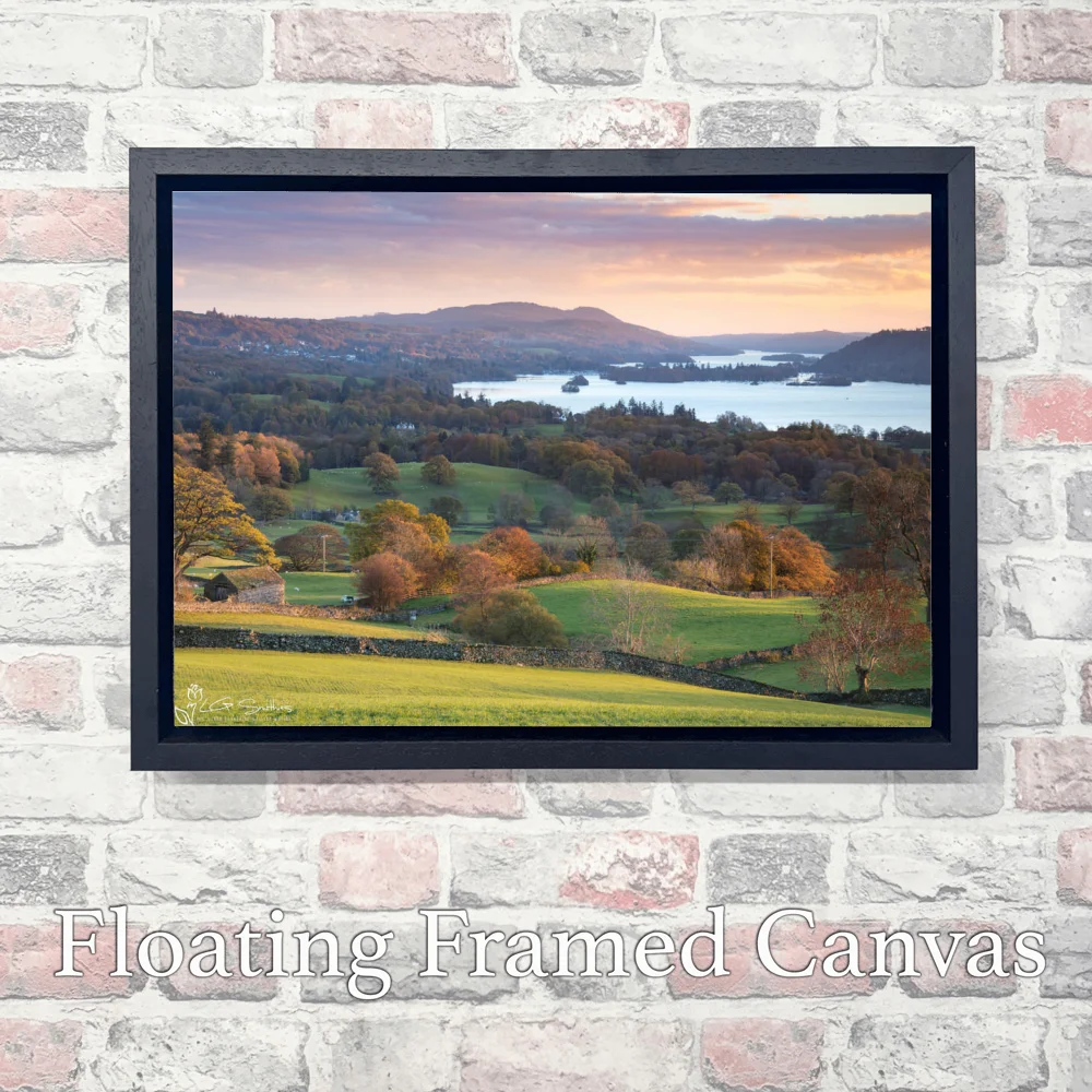 An Autumn View Of Bowness On Windermere 3 An Autumn View Of Bowness On Windermere - Landscape-Float-Frame-Canvas