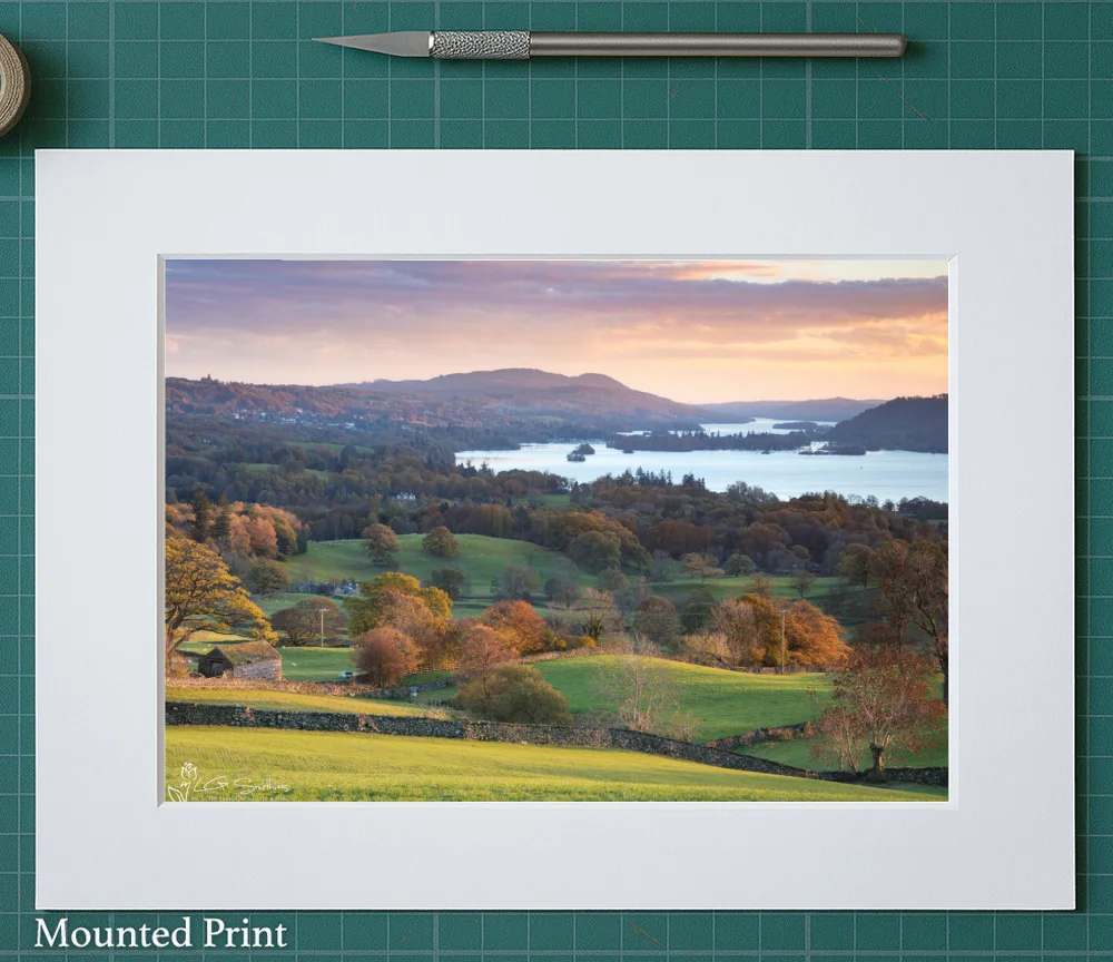 An Autumn View Of Bowness On Windermere 2 An Autumn View Of Bowness On Windermere - Landscape-Mounted-Print