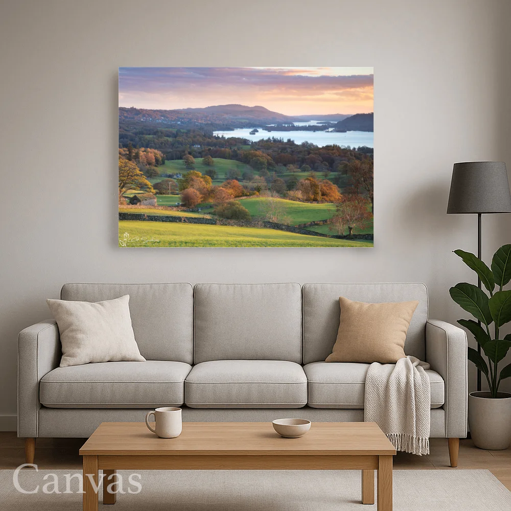 An Autumn View Of Bowness On Windermere 8 An Autumn View Of Bowness On Windermere - Wall-art-for-living-room-landscape