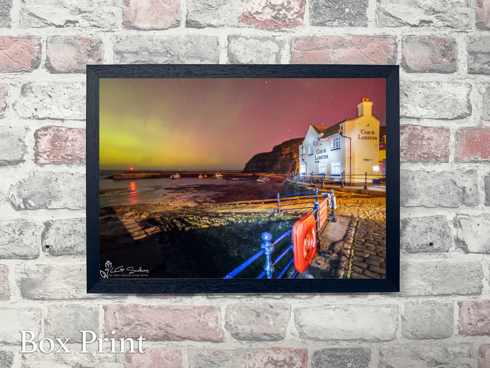 Aurora Borealis At The Cod And Lobster Staithes 4 Aurora Borealis At The Cod And Lobster Staithes - Landscape-Box-Print