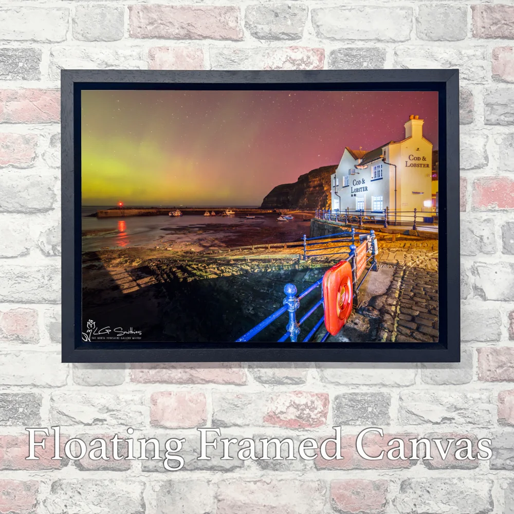 Aurora Borealis At The Cod And Lobster Staithes 3 Aurora Borealis At The Cod And Lobster Staithes - Landscape-Float-Frame-Canvas