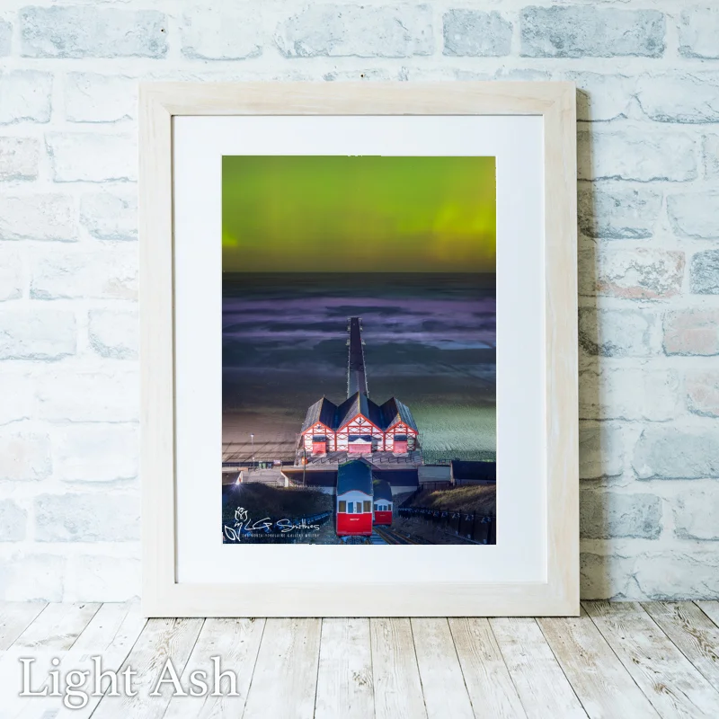 Aurora Borealis From Saltburn Cliff Lift 2 Aurora Borealis From Saltburn Cliff Lift - Light-Ash-Portrait-Frame