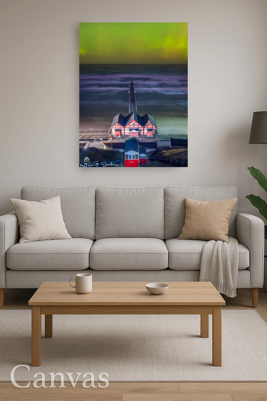 Aurora Borealis From Saltburn Cliff Lift 8 Aurora Borealis From Saltburn Cliff Lift - Wall-art-for-living-room-portrait