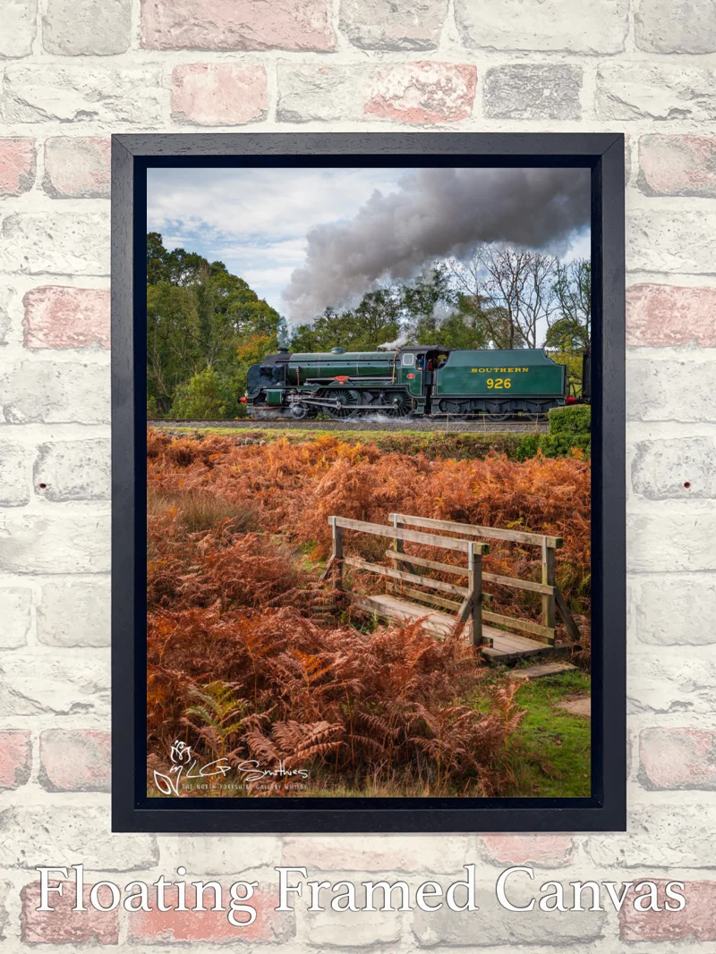 Autumn Steam on the North Yorkshire Moors Railway with Repton 7 Autumn Steam on the North Yorkshire Moors Railway with Repton - Float-Frame-Canvas-Portrait