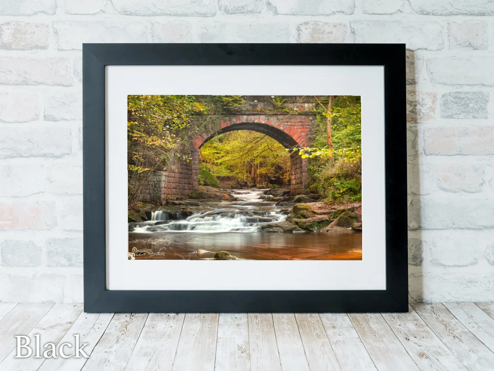 Autumn Under Falling Foss Bridge 6 Autumn Under Falling Foss Bridge - Black-Landscape-Frame
