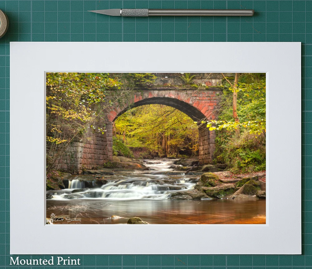 Autumn Under Falling Foss Bridge 2 Autumn Under Falling Foss Bridge - Landscape-Mounted-Print