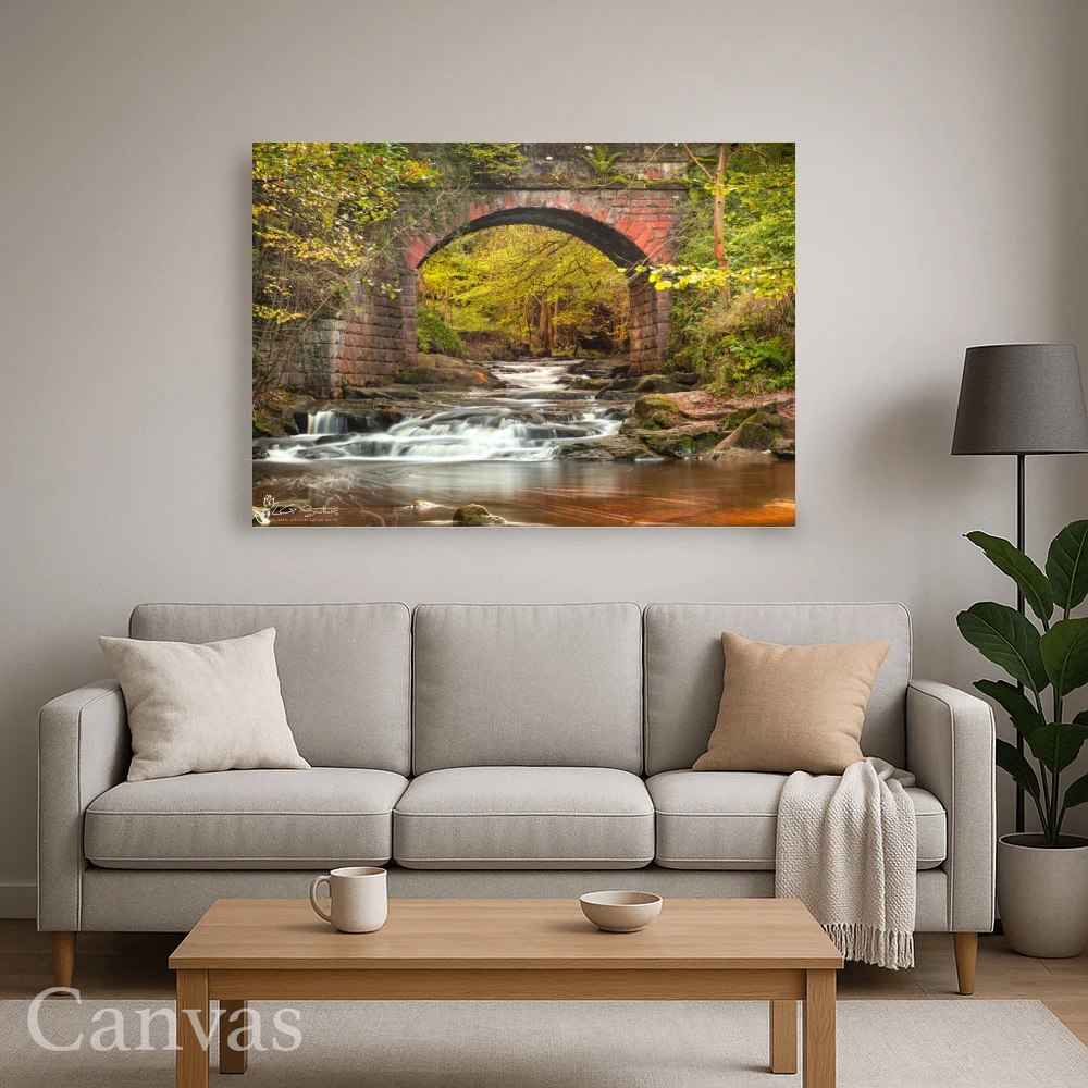 Autumn Under Falling Foss Bridge 8 Autumn Under Falling Foss Bridge - Wall-art-for-living-room-landscape