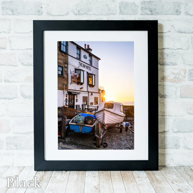 Bay Town Robin Hood's Bay Sunrise 3 Bay Town Robin Hood's Bay Sunrise - Black-Portrait-Frame