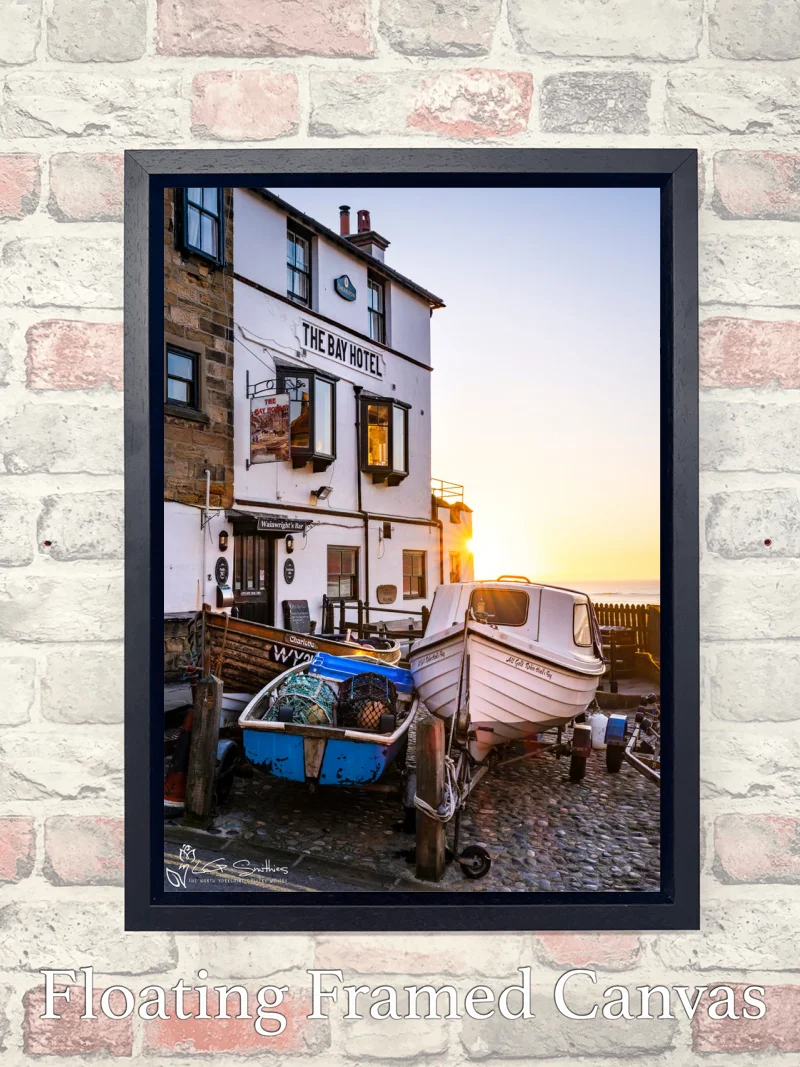 Bay Town Robin Hood's Bay Sunrise 7 Bay Town Robin Hood's Bay Sunrise - Float-Frame-Canvas-Portrait