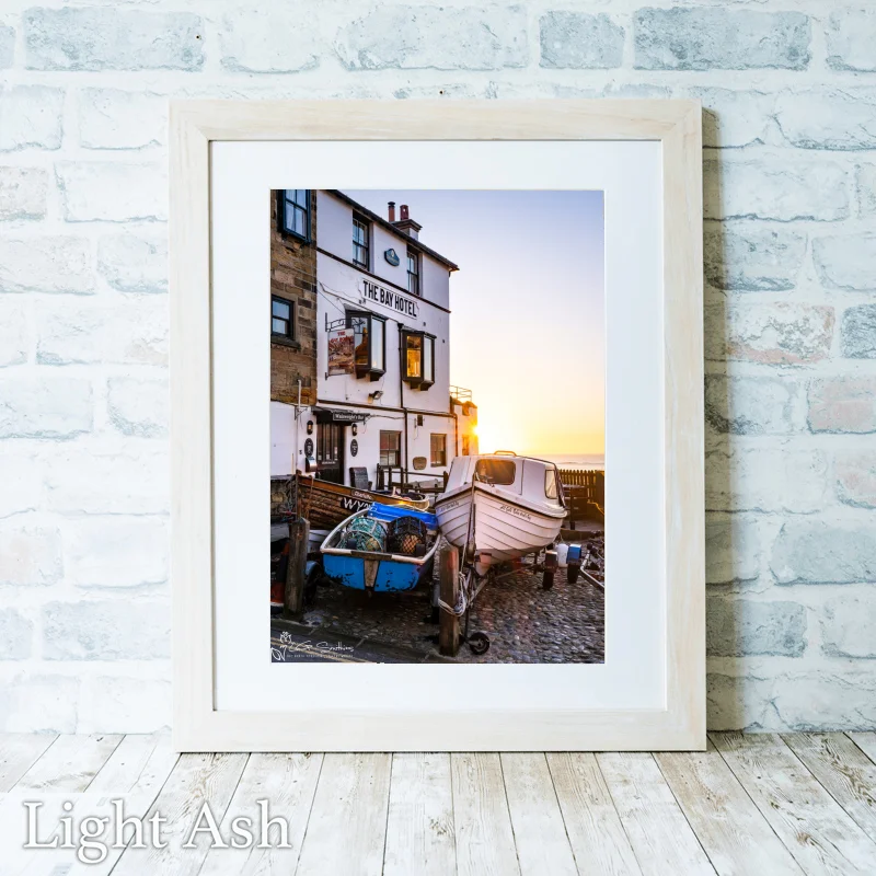 Bay Town Robin Hood's Bay Sunrise 2 Bay Town Robin Hood's Bay Sunrise - Light-Ash-Portrait-Frame