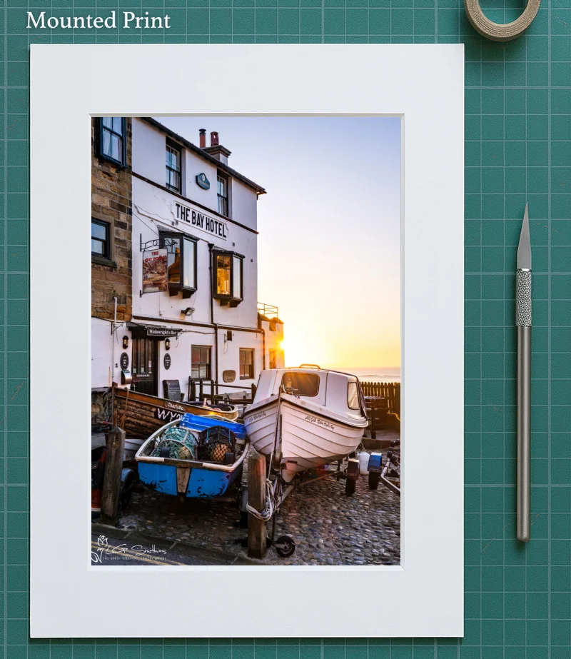 Bay Town Robin Hood's Bay Sunrise 5 Bay Town Robin Hood's Bay Sunrise - Mounted-Print-Portrait