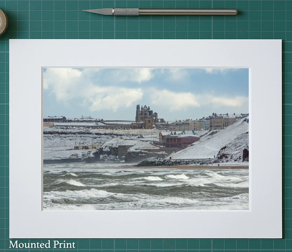 Beast From The East At Whitby 2 Beast From The East At Whitby - Landscape-Mounted-Print