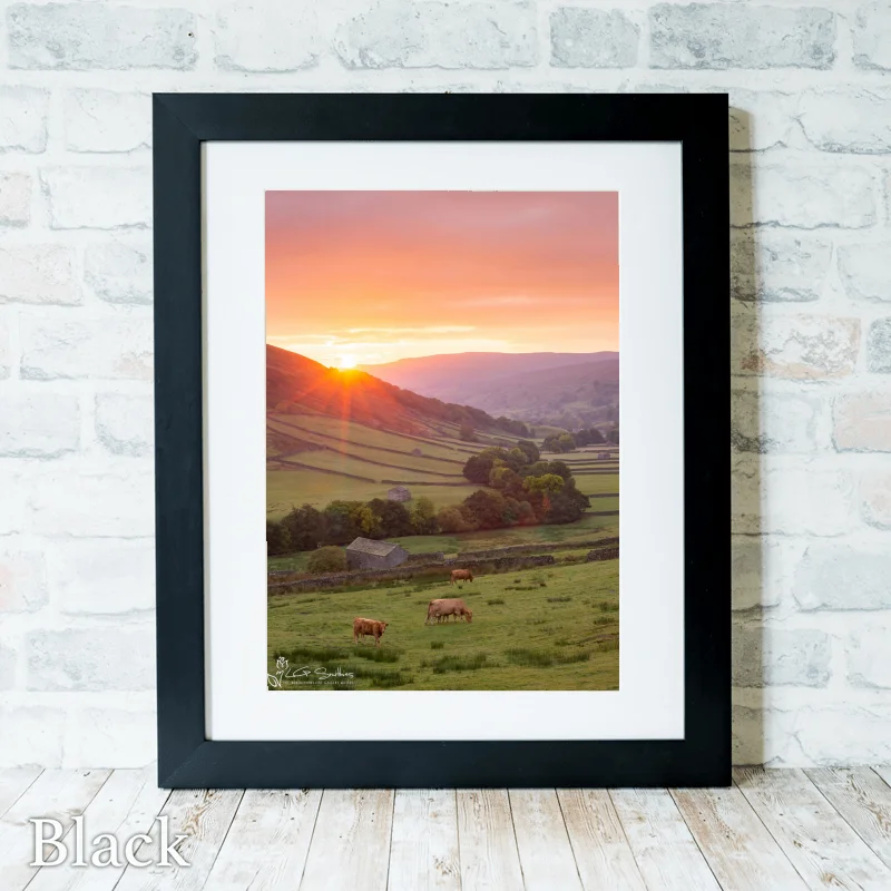 Beautiful Swaledale Sunrise 3 Beautiful Swaledale Sunrise - Black-Portrait-Frame