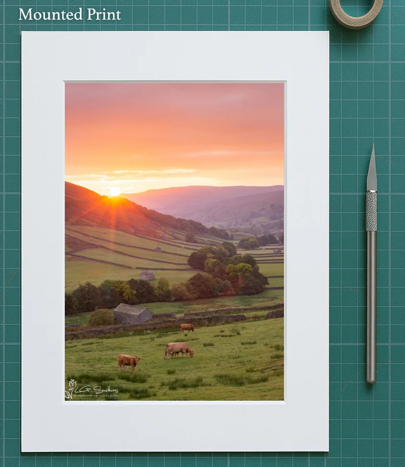 Beautiful Swaledale Sunrise 5 Beautiful Swaledale Sunrise - Mounted-Print-Portrait