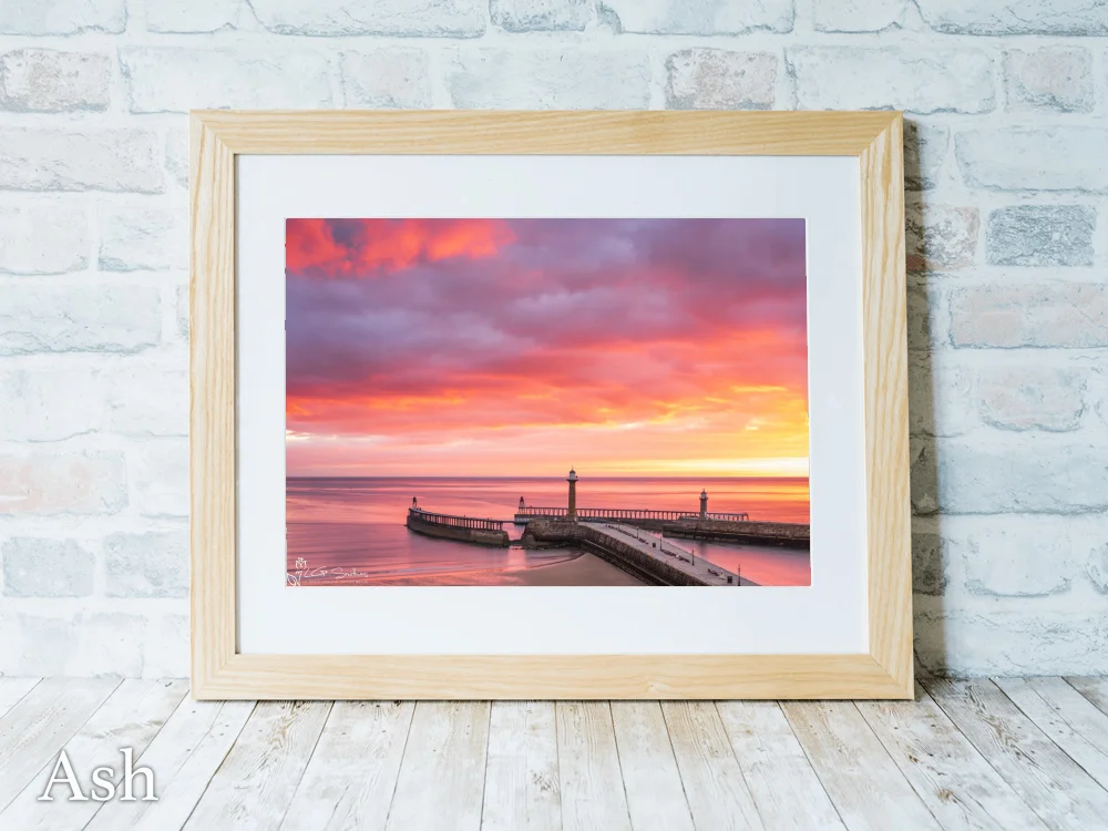 Beautiful Whitby Sunrise Over The Piers 7 Beautiful Whitby Sunrise Over The Piers - Ash-Landscape-Frame