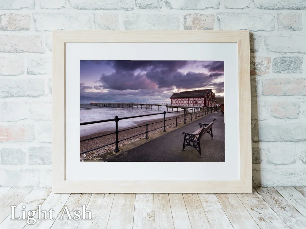 Bench By The Pier Saltburn By The Sea 5 Bench By The Pier Saltburn By The Sea - Light-Ash-Landscape-Frame