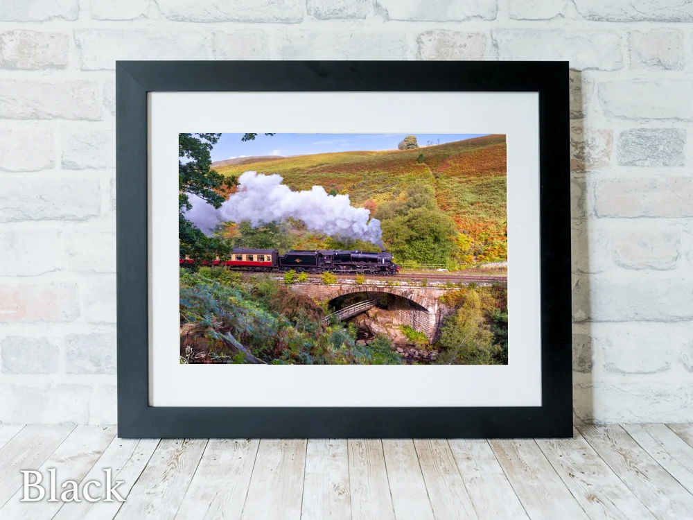 Black 5 No. 44806 At Water Arc NYMR 6 Black 5 No. 44806 At Water Arc NYMR - Black-Landscape-Frame