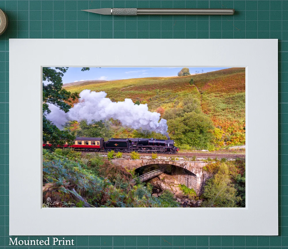 Black 5 No. 44806 At Water Arc NYMR 2 Black 5 No. 44806 At Water Arc NYMR - Landscape-Mounted-Print