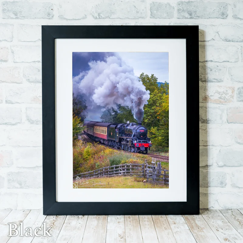 Black 5 No. 44806 During The 2025 NYMR Steam Gala 3 Black 5 No. 44806 During The 2025 NYMR Steam Gala - Black-Portrait-Frame