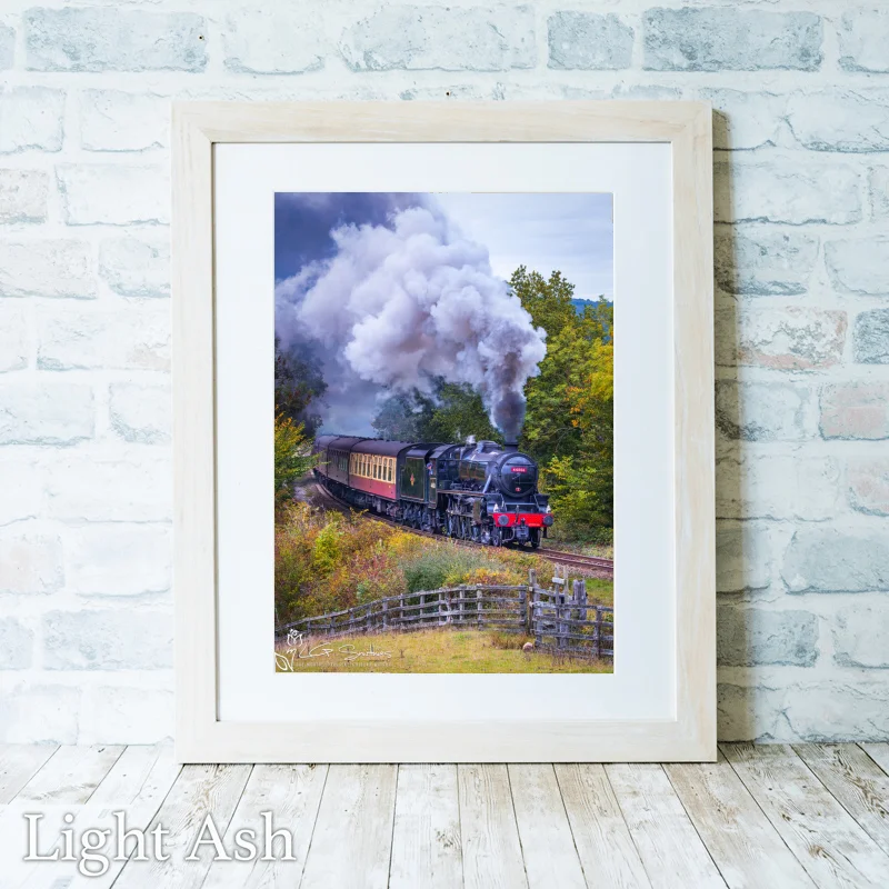 Black 5 No. 44806 During The 2025 NYMR Steam Gala 2 Black 5 No. 44806 During The 2025 NYMR Steam Gala - Light-Ash-Portrait-Frame