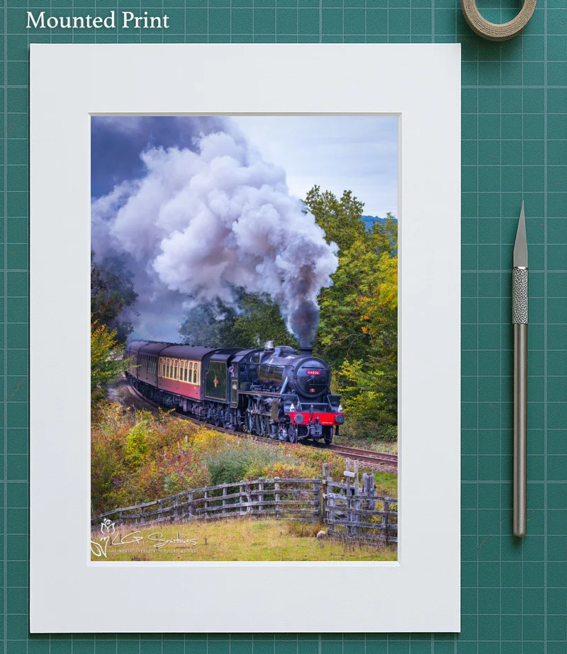 Black 5 No. 44806 During The 2025 NYMR Steam Gala 5 Black 5 No. 44806 During The 2025 NYMR Steam Gala - Mounted-Print-Portrait