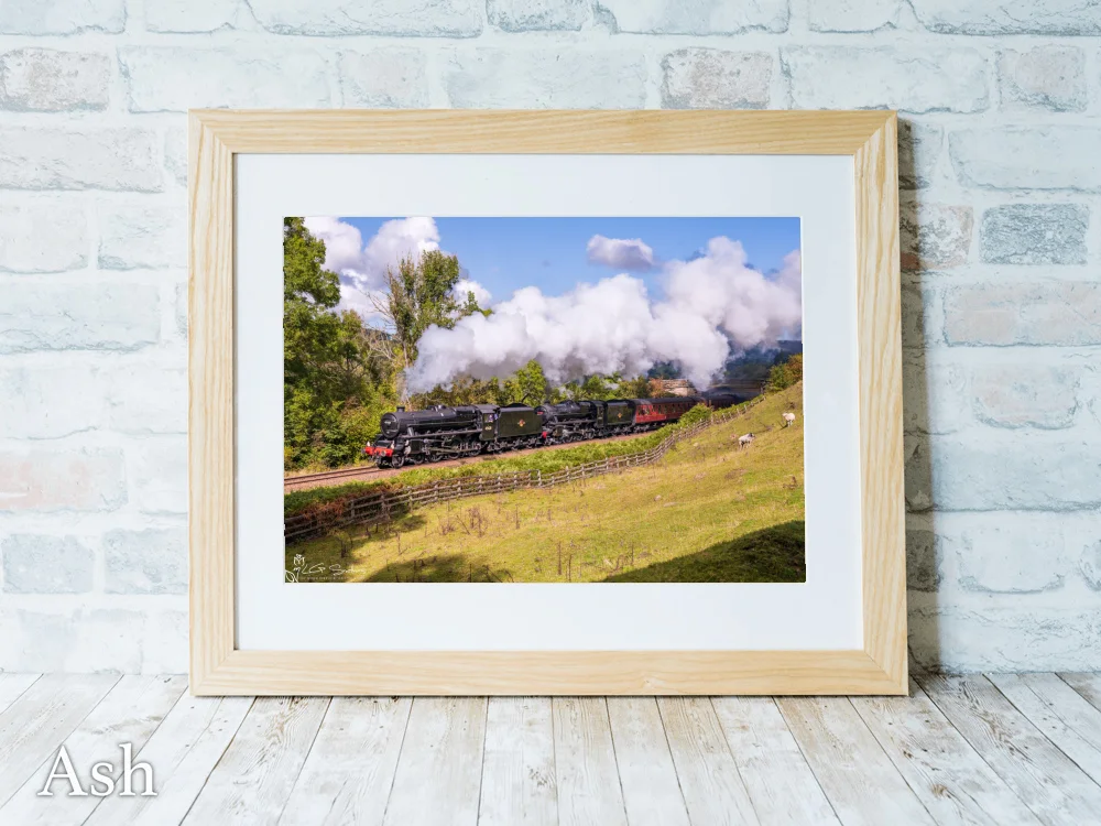 Black 5 No. 5428 Eric Treacy and Black 5 No. 44806 On The NYMR 7 Black 5 No. 5428 Eric Treacy and Black 5 No. 44806 On The NYMR - Ash-Landscape-Frame